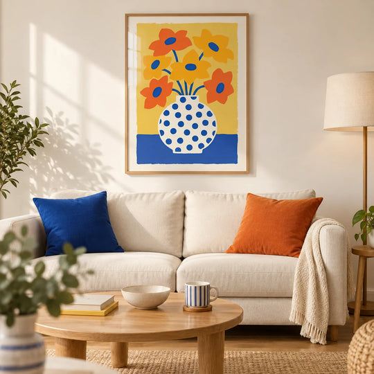 Impression de fleurs en vase