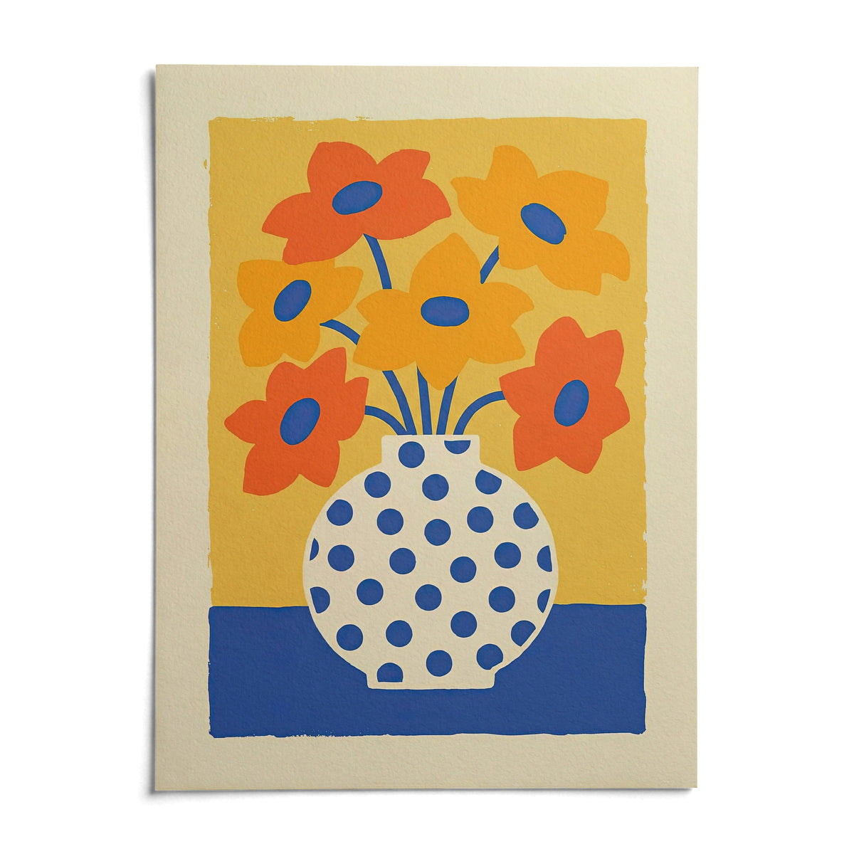 Vase and Flowers Poster, shown as an unframed paper print on a plain white background