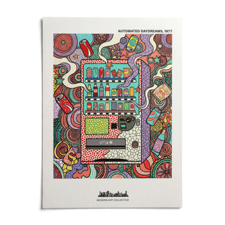 Vending Machine Art Print, shown as an unframed paper print on a plain white background