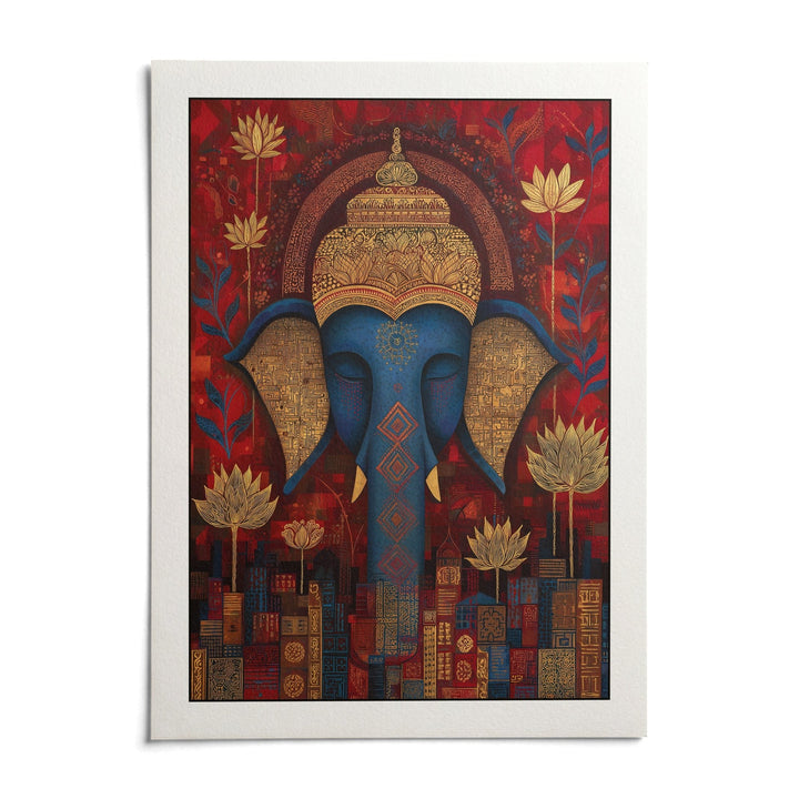 Vibrant Buddha Wall Art, shown as an unframed paper print on a plain white background