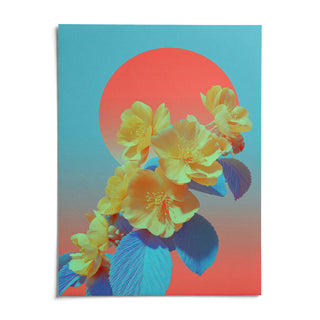 Vibrant Floral Wall Art, shown as an unframed paper print on a plain white background