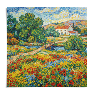 Vibrant Landscape Art, shown as an unframed paper print on a plain white background