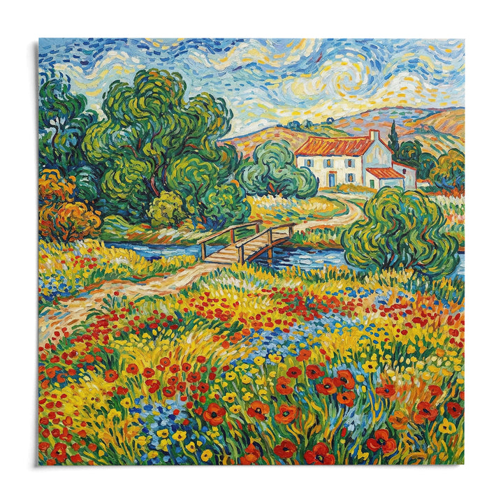 Vibrant Landscape Art, shown as an unframed paper print on a plain white background