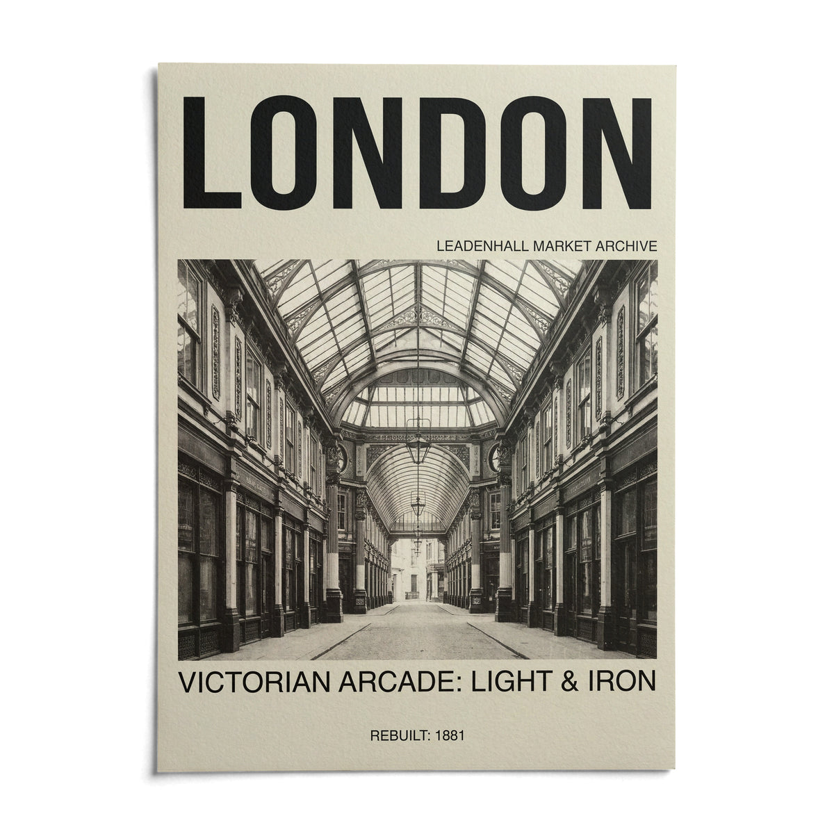 Victorian London Art Print, shown as an unframed paper print on a plain white background
