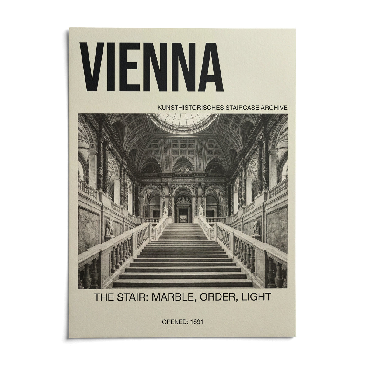 Vienna Architecture Art Print, shown as an unframed paper print on a plain white background
