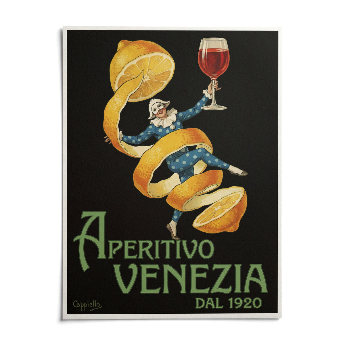 Vintage Aperitivo Print, shown as an unframed paper print on a plain white background