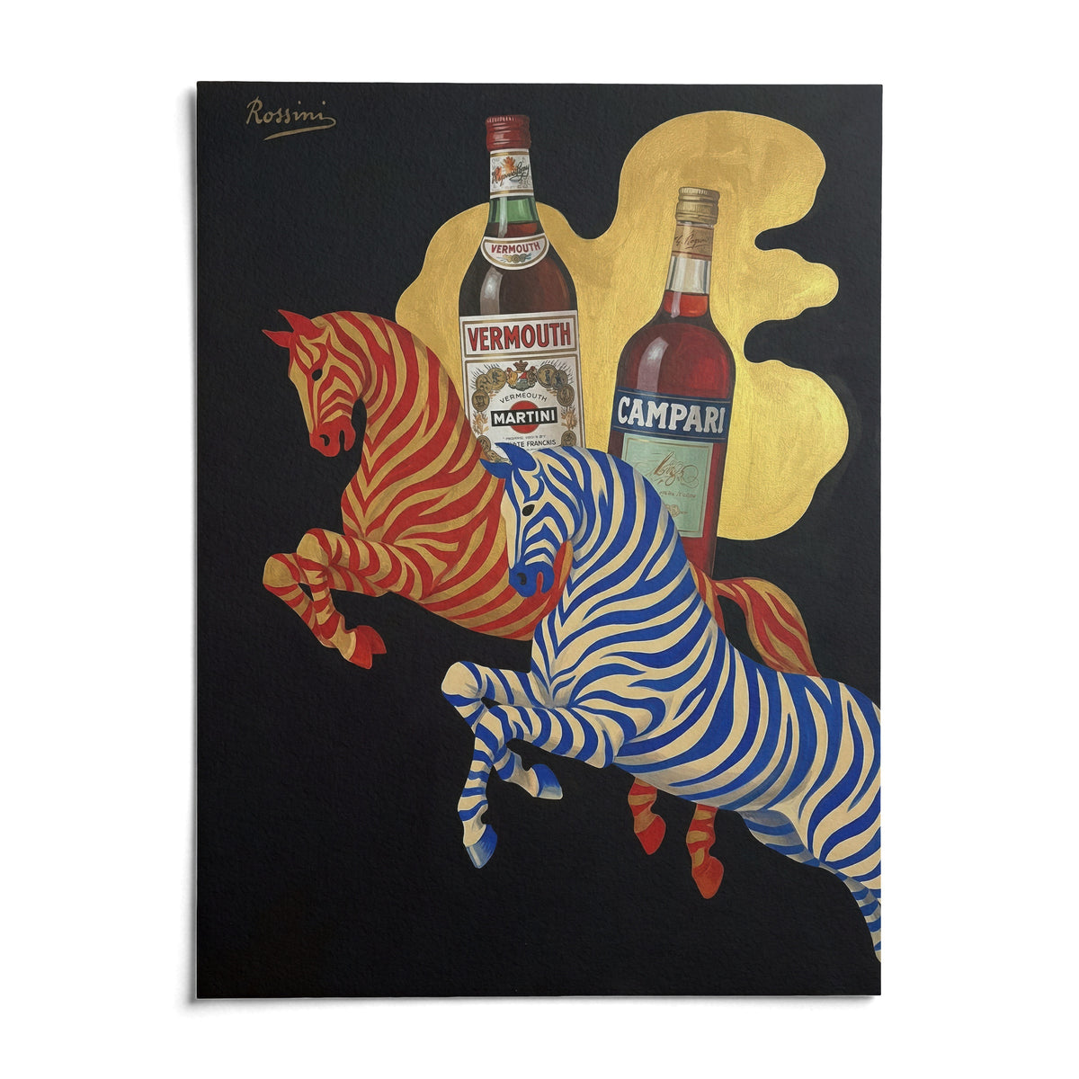 Vintage Beverage Art, shown as an unframed paper print on a plain white background