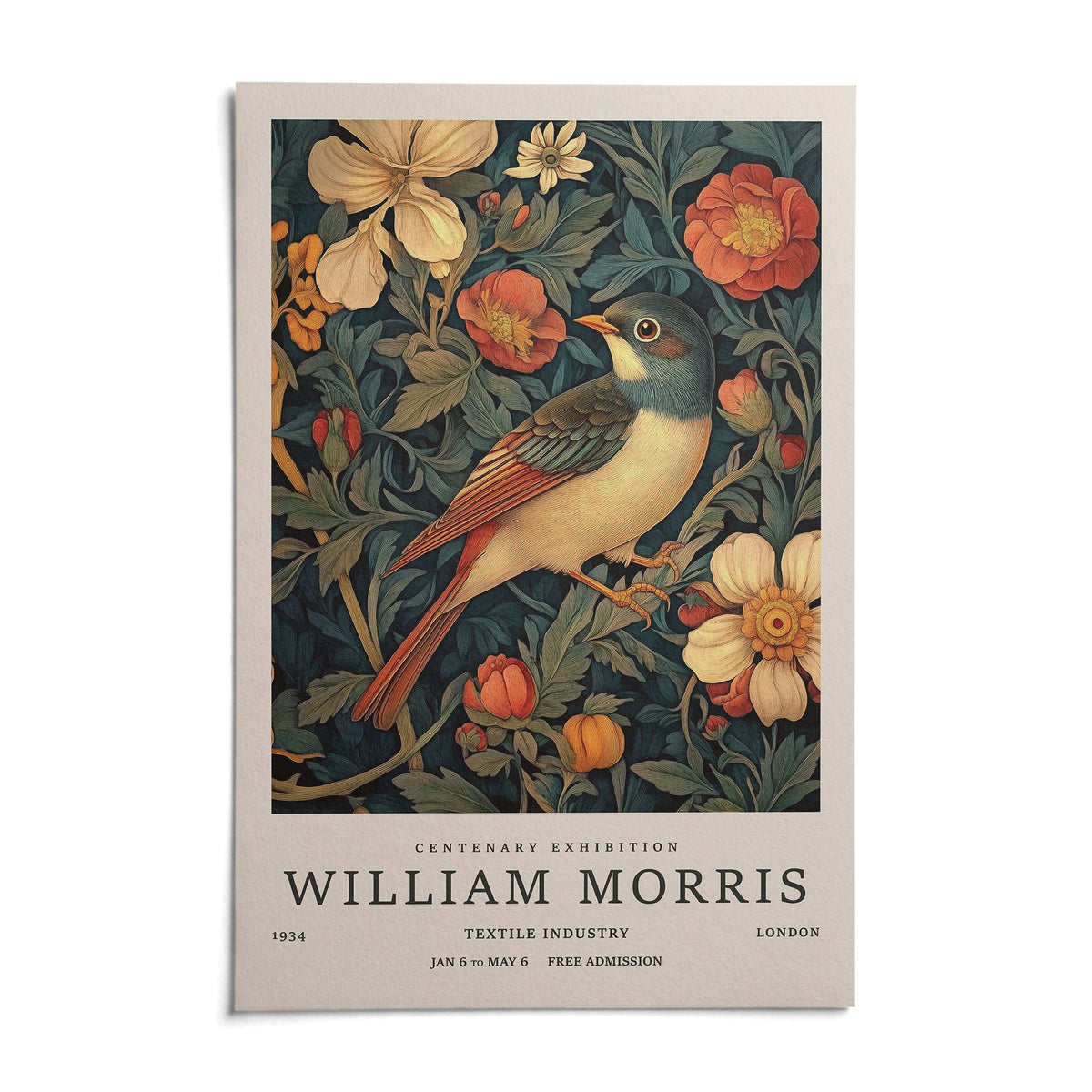 Vintage Bird Prints, shown as an unframed paper print on a plain white background