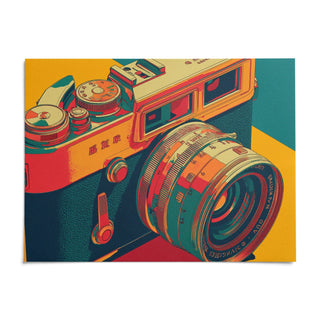 Vintage Camera Wall Art, shown as an unframed paper print on a plain white background