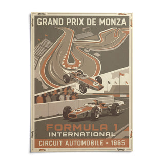 Vintage Car Racing Wall Art, shown as an unframed paper print on a plain white background