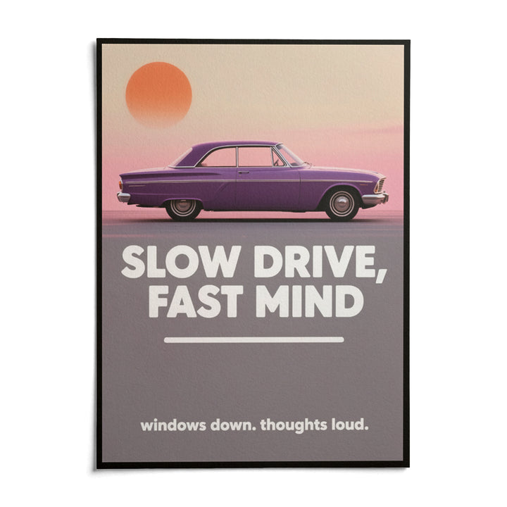 Vintage Car Wall Art, shown as an unframed paper print on a plain white background