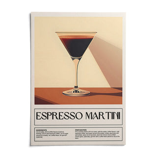 Vintage Cocktail Posters, shown as an unframed paper print on a plain white background