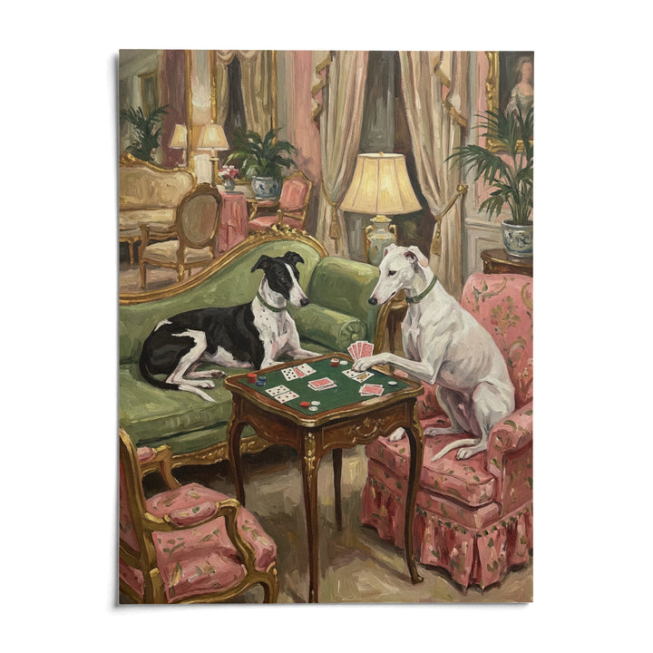 Vintage Dog Wall Art, shown as an unframed paper print on a plain white background