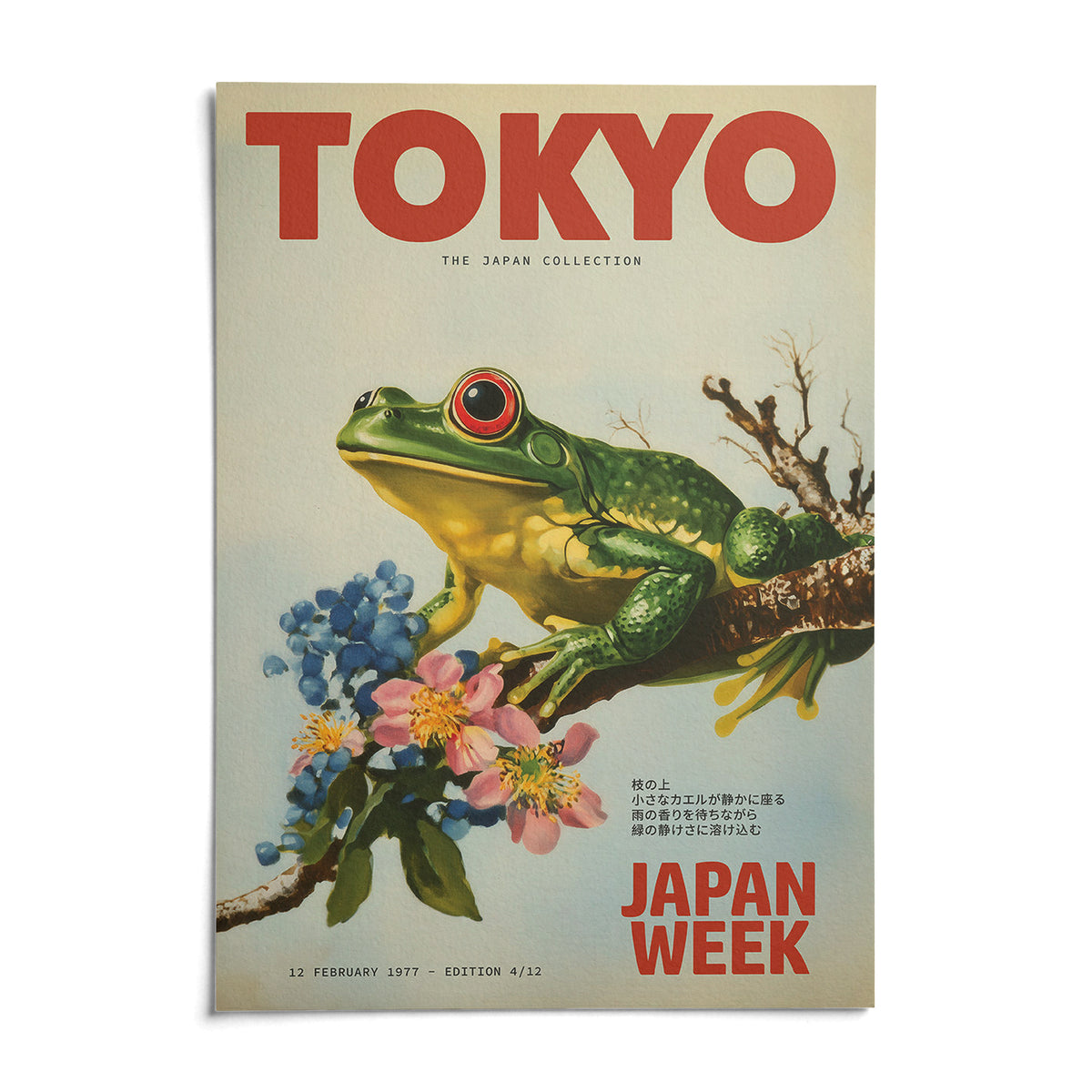 Frog Wall Art, shown as an unframed paper print on a plain white background