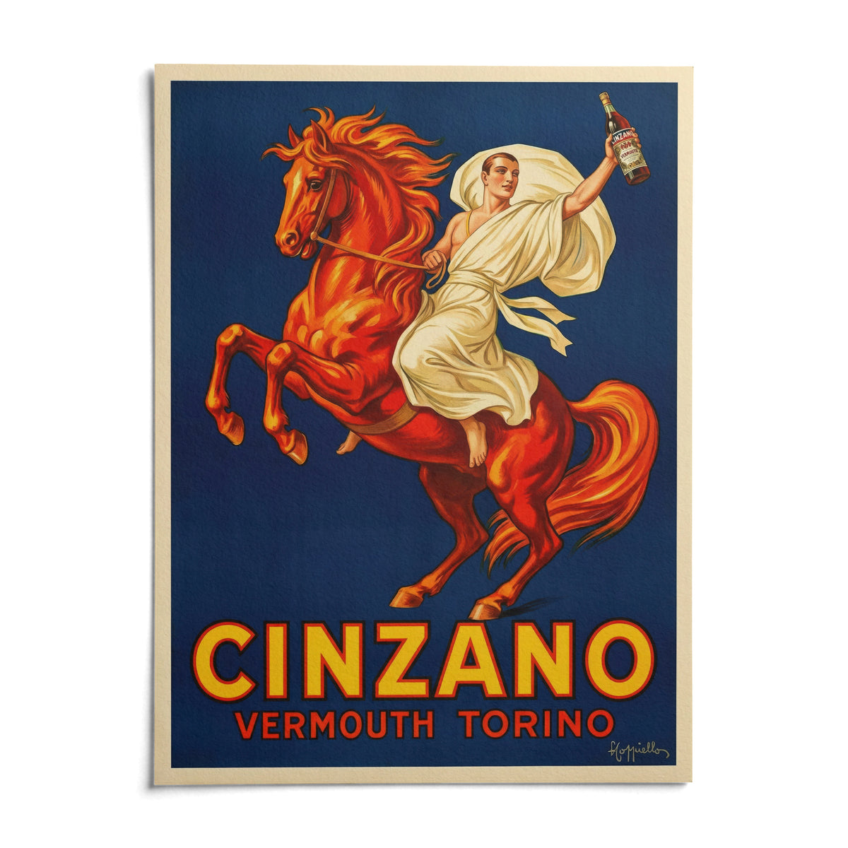 Vintage Italian Aperitif Poster, shown as an unframed paper print on a plain white background
