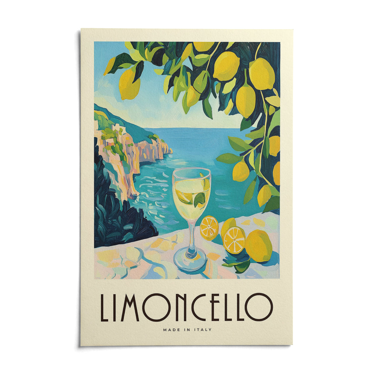 Vintage Italian Drink Posters, shown as an unframed paper print on a plain white background