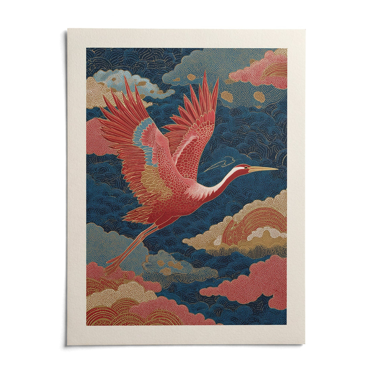 Vintage Japanese Print, shown as an unframed paper print on a plain white background