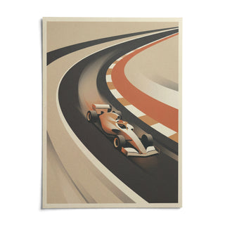 Vintage Motorsport Poster, shown as an unframed paper print on a plain white background