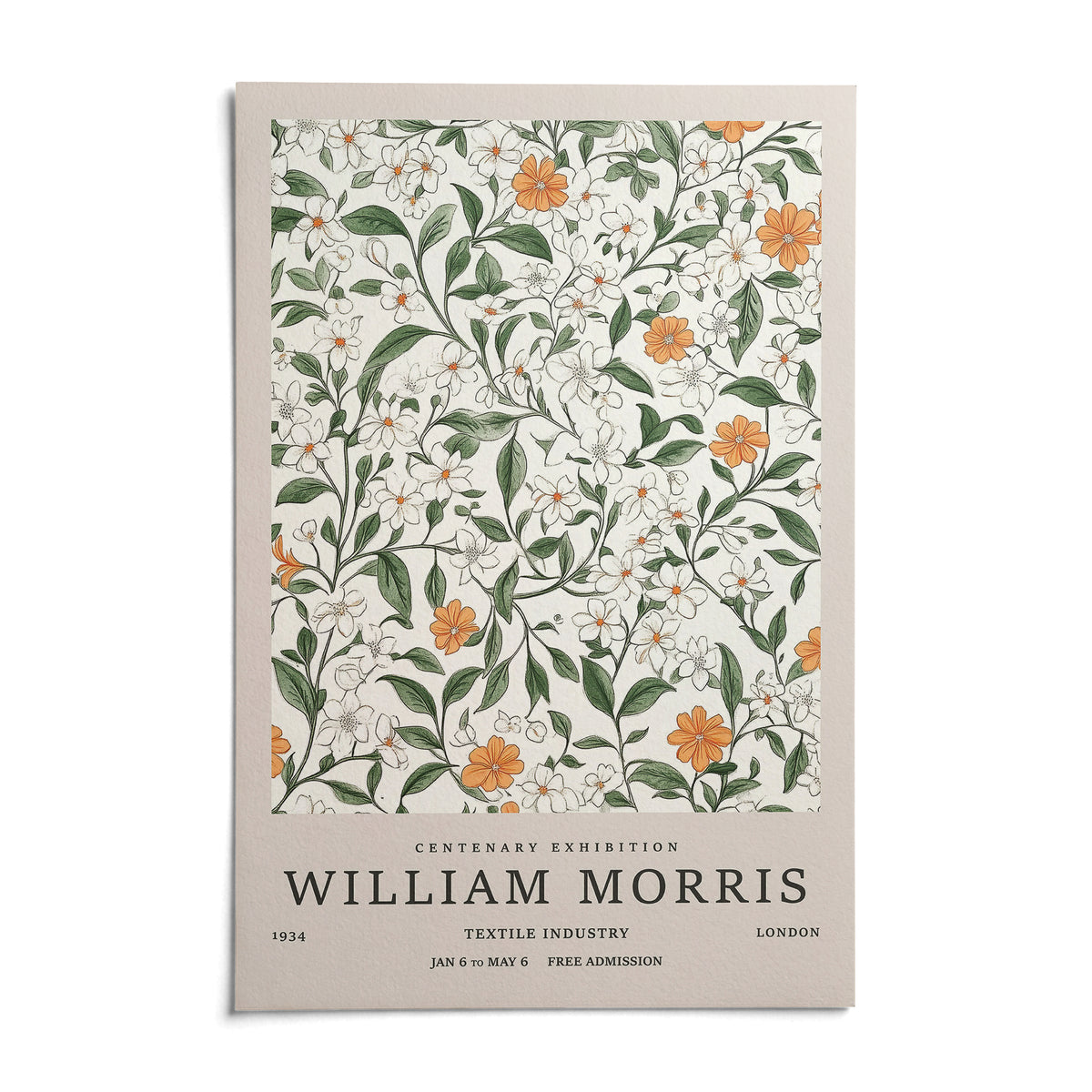 Vintage Prints Flowers, shown as an unframed paper print on a plain white background