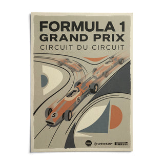 Vintage Racing Poster, shown as an unframed paper print on a plain white background