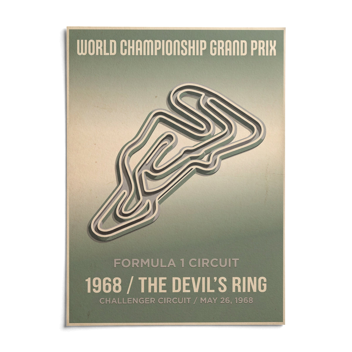 Vintage Street Circuit Map Poster, shown as an unframed paper print on a plain white background