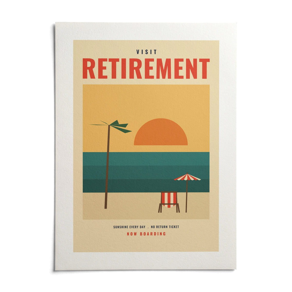 Vintage Travel Poster, shown as an unframed paper print on a plain white background
