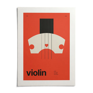 Violin Poster, shown as an unframed paper print on a plain white background