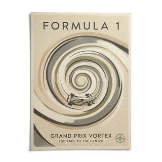 Vortex Race Track Poster, shown as an unframed paper print on a plain white background