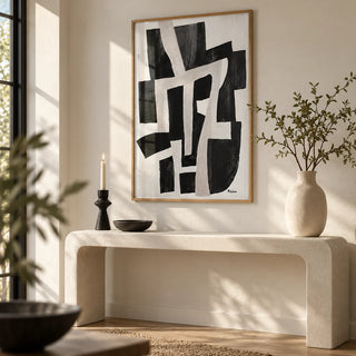 Wabi Sabi Home Decor, framed on the wall of a calm entryway
