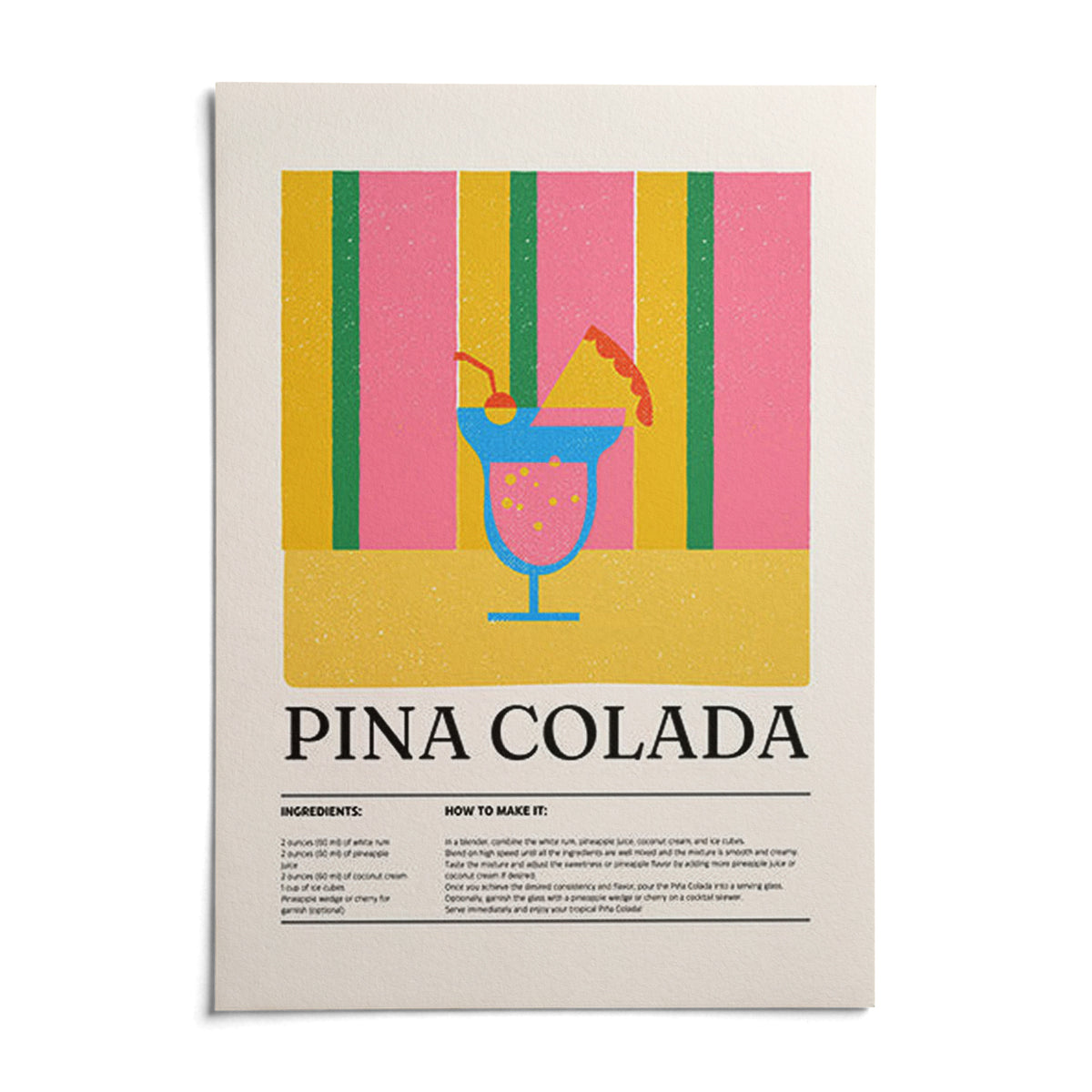 Wall Art for Kitchen, shown as an unframed paper print on a plain white background