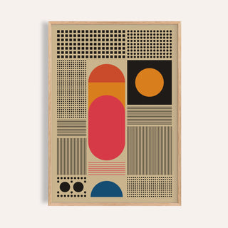 Wall Art for Office: Modern Symmetry framed print on a warm off-white wall