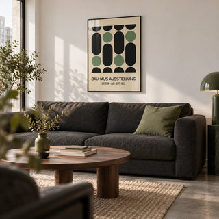 Wall Art for Office, framed on the wall of a modern city flat living room