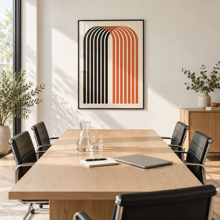 Wall Art for Offices, framed on the wall of a bright