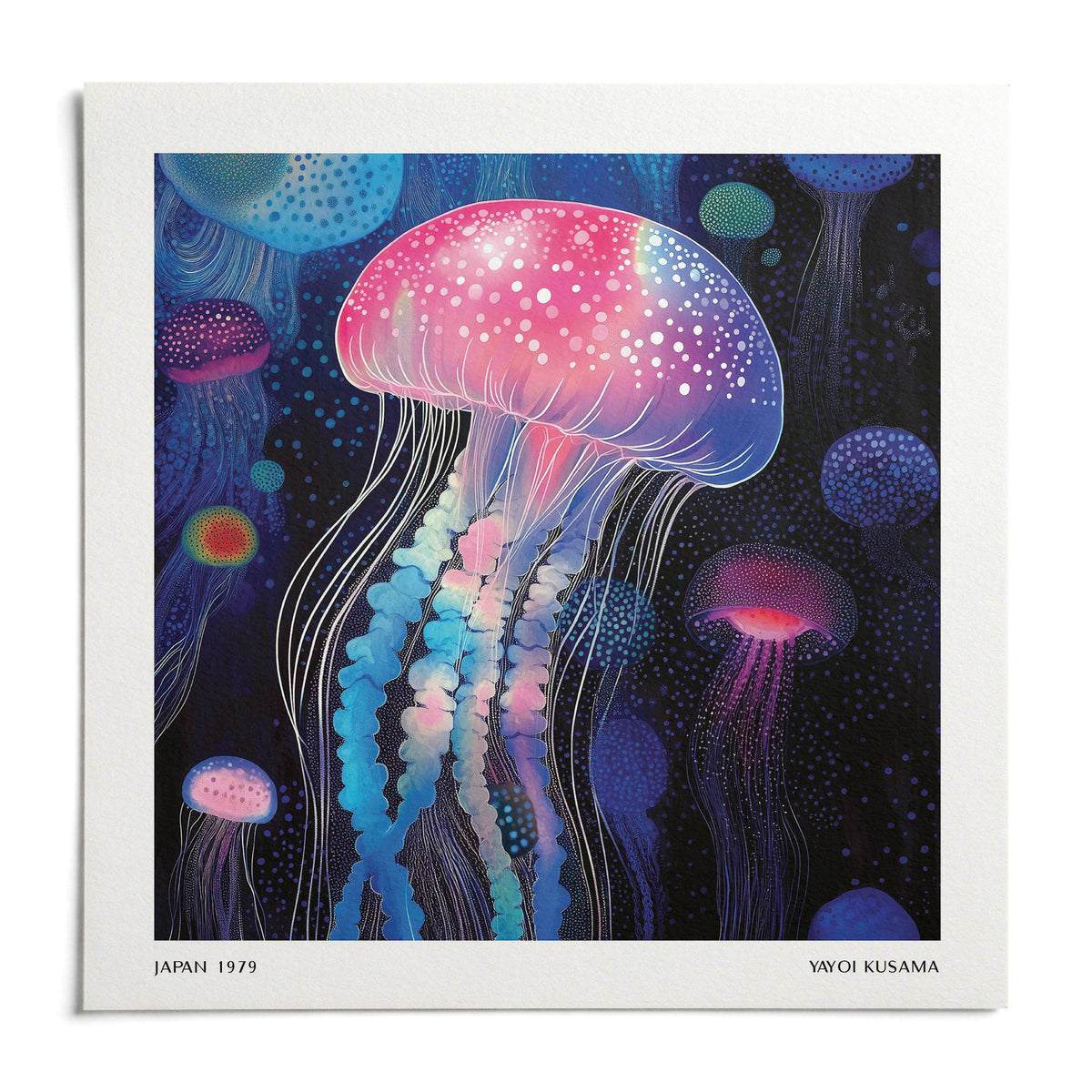 Wall Art Jellyfish, shown as an unframed paper print on a plain white background