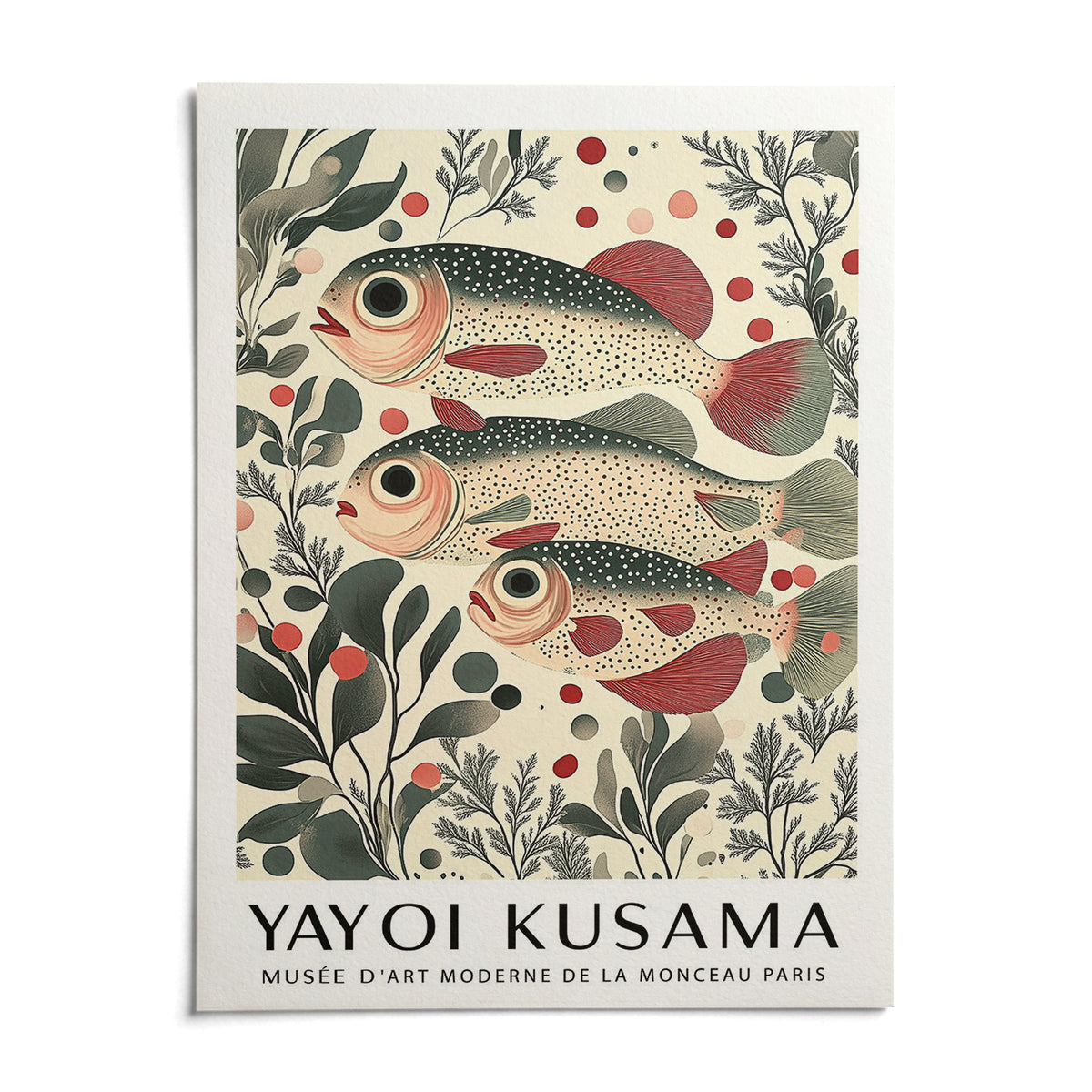 Wall Art of Fish, shown as an unframed paper print on a plain white background