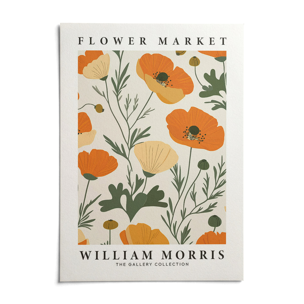 Wall Art Poppies, shown as an unframed paper print on a plain white background