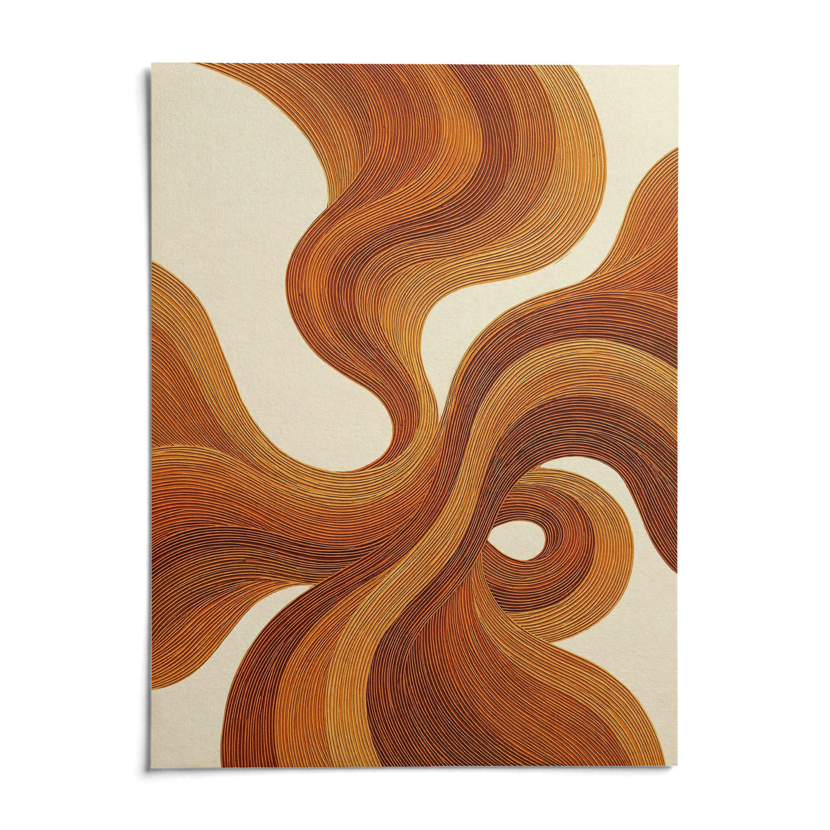 Wall Art with Burnt Orange, shown as an unframed paper print on a plain white background