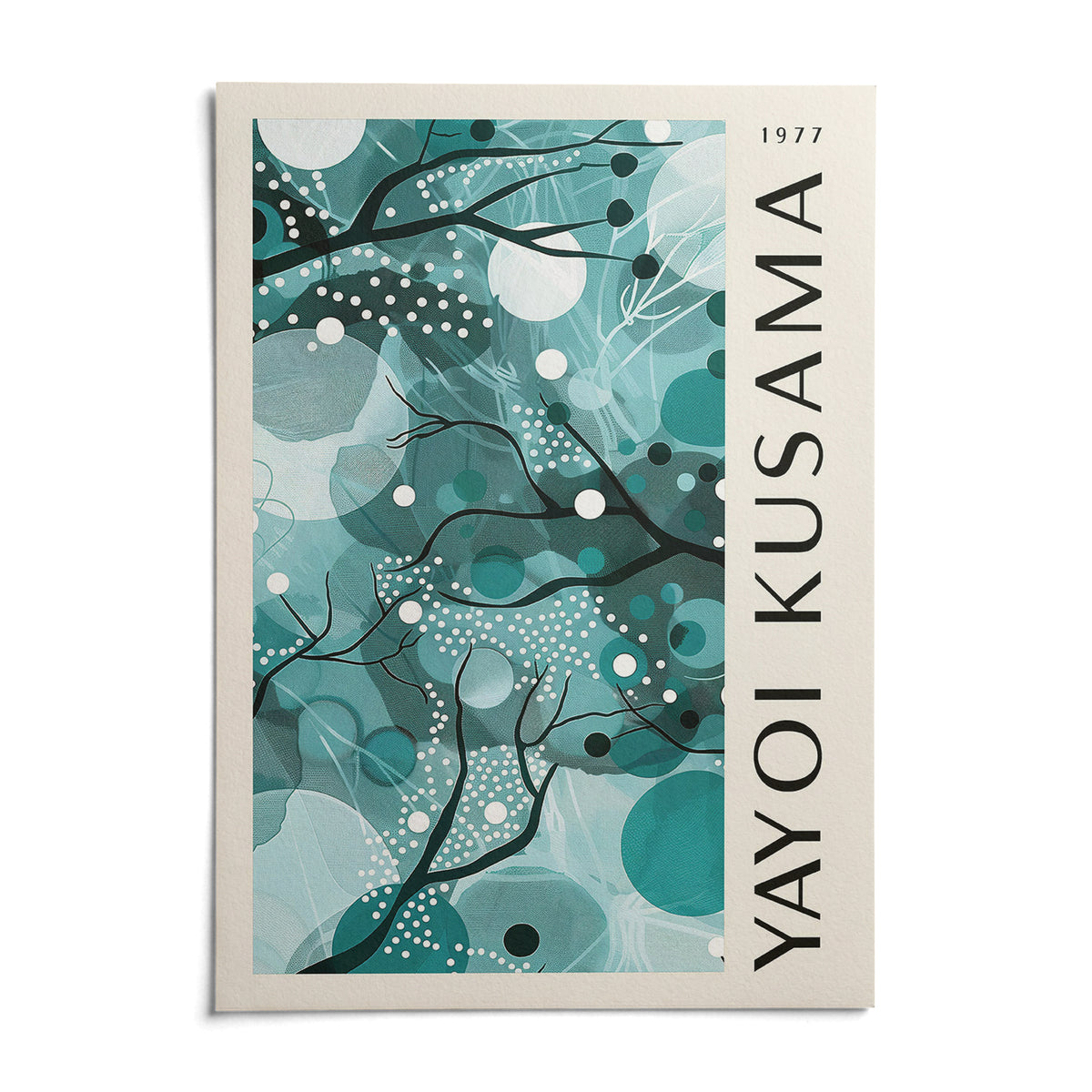 Wall Art with Teal Colors, shown as an unframed paper print on a plain white background