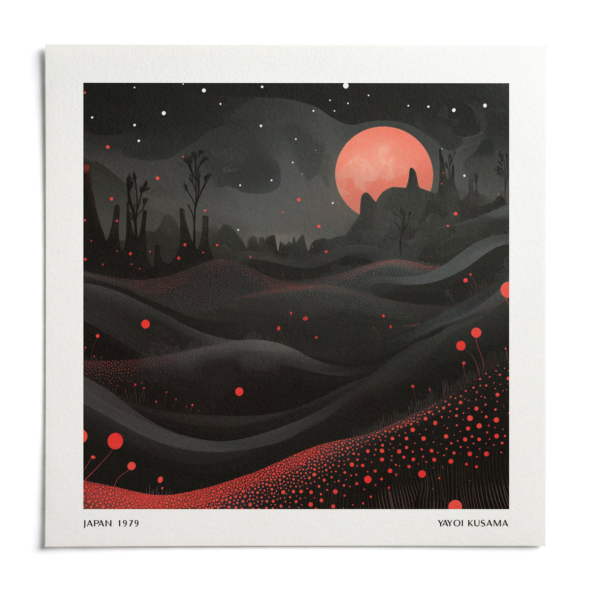 Wall Moon Art, shown as an unframed paper print on a plain white background