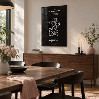 Wall Quotes for Bedroom, framed on the wall of a modern dining room