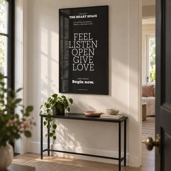 Wall Quotes for Bedroom, framed on the wall of a welcoming hallway