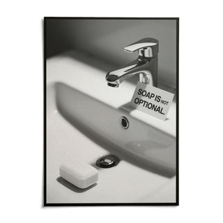 Wash Hands Sign, shown as an unframed paper print on a plain white background