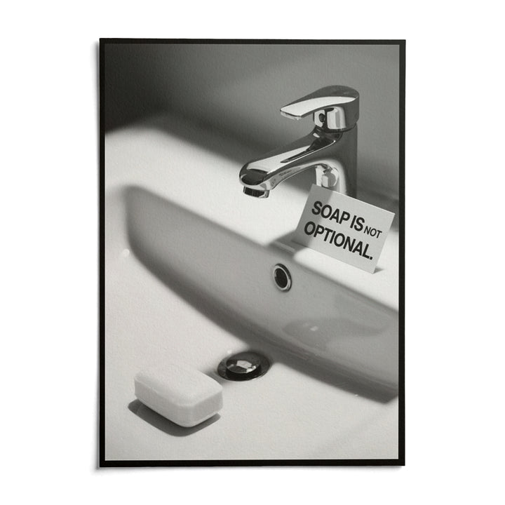 Wash Hands Sign, shown as an unframed paper print on a plain white background