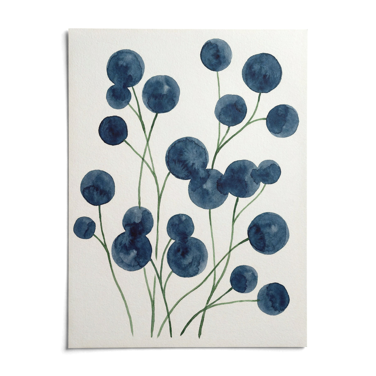 Watercolor Flower Wall Art, shown as an unframed paper print on a plain white background