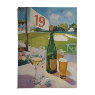 Watering Hole Golf Art Print, shown as an unframed paper print on a plain white background