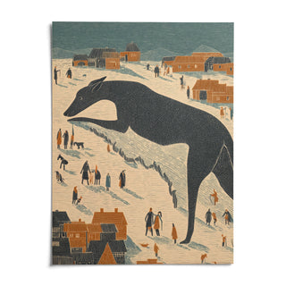 Whimsical Dog Art, shown as an unframed paper print on a plain white background