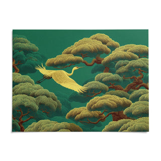 White Crane Painting, shown as an unframed paper print on a plain white background