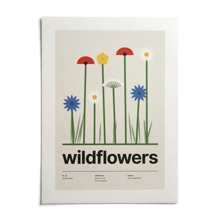 Wild Flowers Print, shown as an unframed paper print on a plain white background