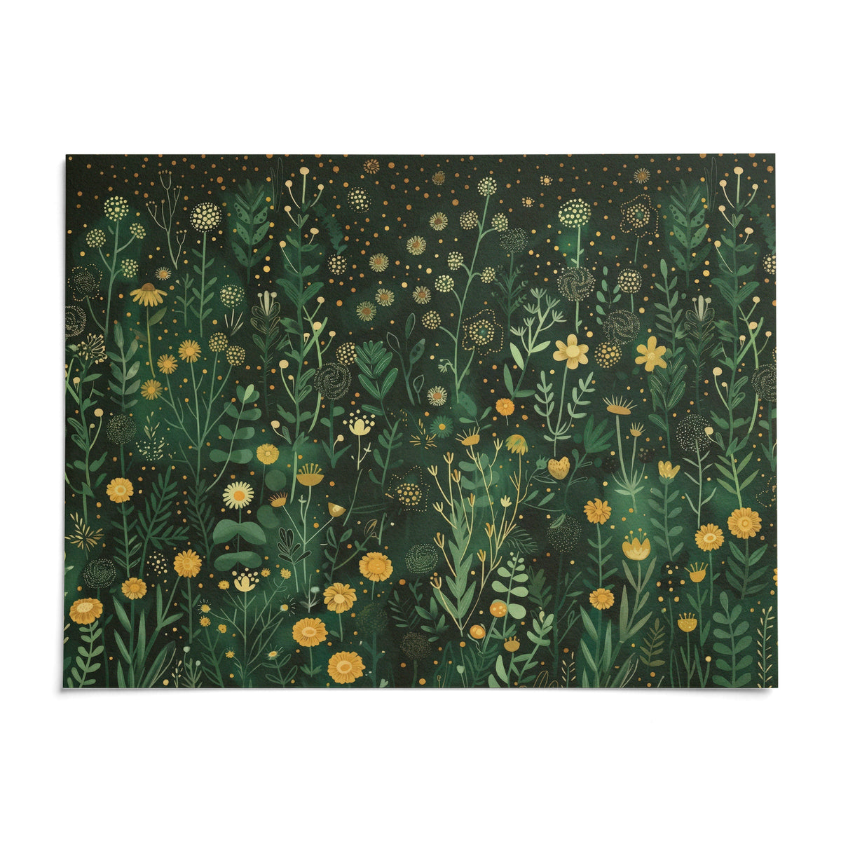 Wildflower Wall Art, shown as an unframed paper print on a plain white background