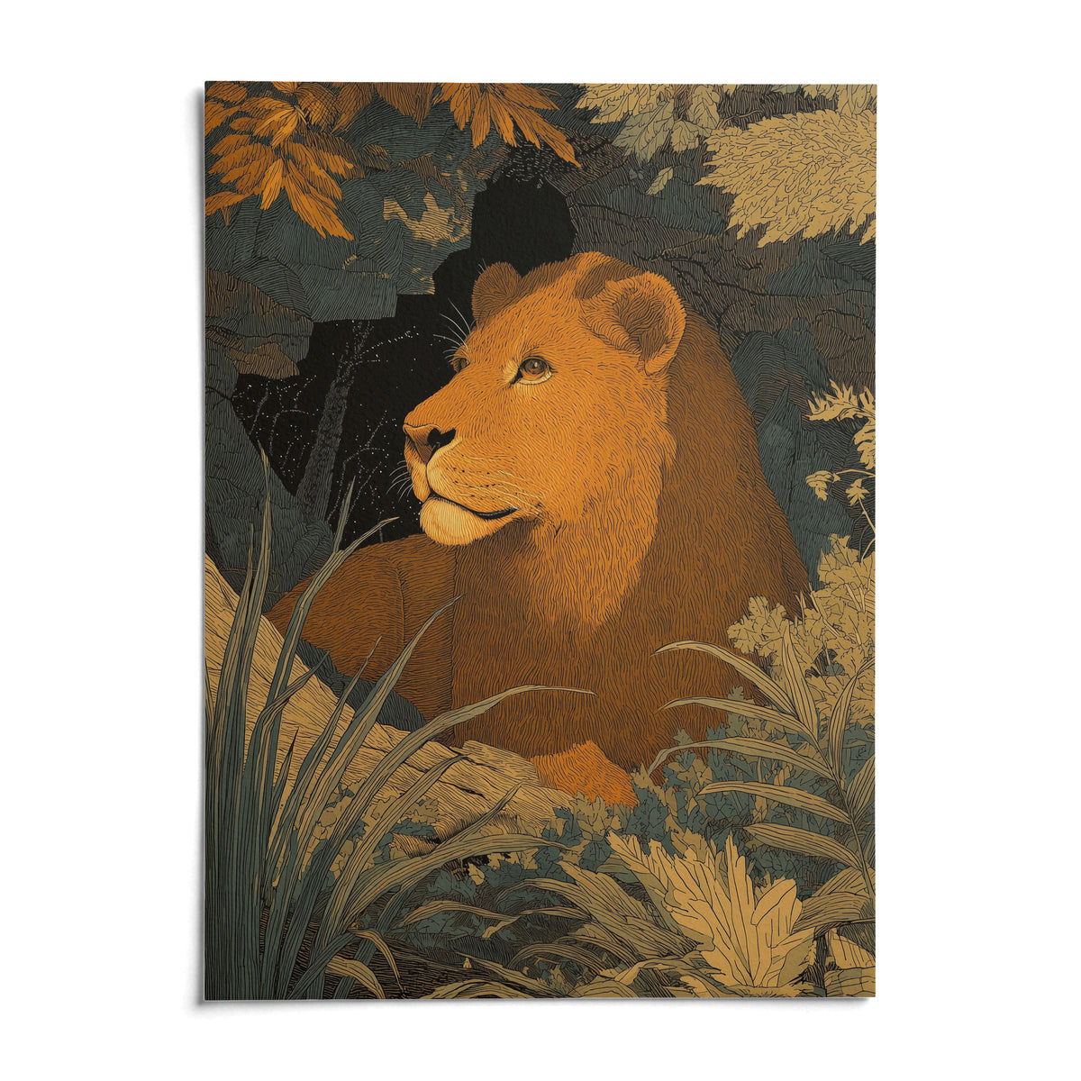 Wildlife Art Print, shown as an unframed paper print on a plain white background